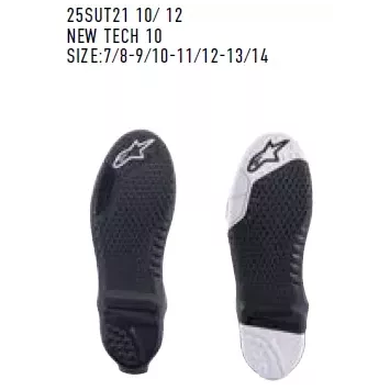 Semelles Alpinestars Blanc Noir Tech 10 (Depuis 2020)