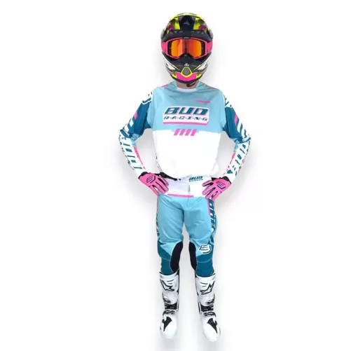 TENUE BUD racing Turquoise Blanc 2026
