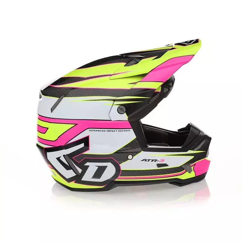 Casque 6D ATR-3 Hyper Rose Fluo Jaune Brillant