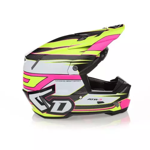 Casque 6D ATR-3 Hyper Rose Fluo Jaune Brillant