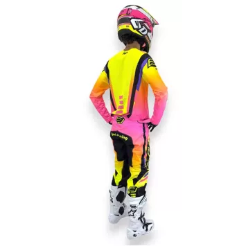 TENUE ENFANT BUD Racing Champion's Jaune Rose Noir