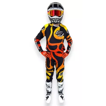 TENUE ENFANT BUD Racing Lava Noir Orange Jaune