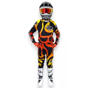 TENUE ENFANT BUD Racing Lava Noir Orange Jaune