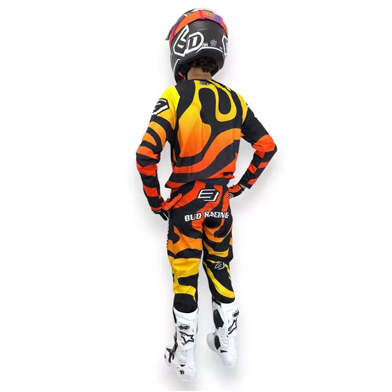 TENUE ENFANT BUD Racing Lava Noir Orange Jaune