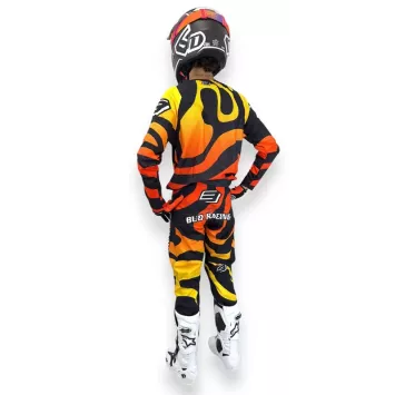 TENUE ENFANT BUD Racing Lava Noir Orange Jaune