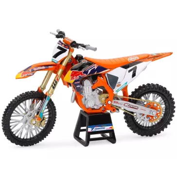Moto miniature KTM 450 SX-F Red Bull d’A. Plessinger, au 1/12