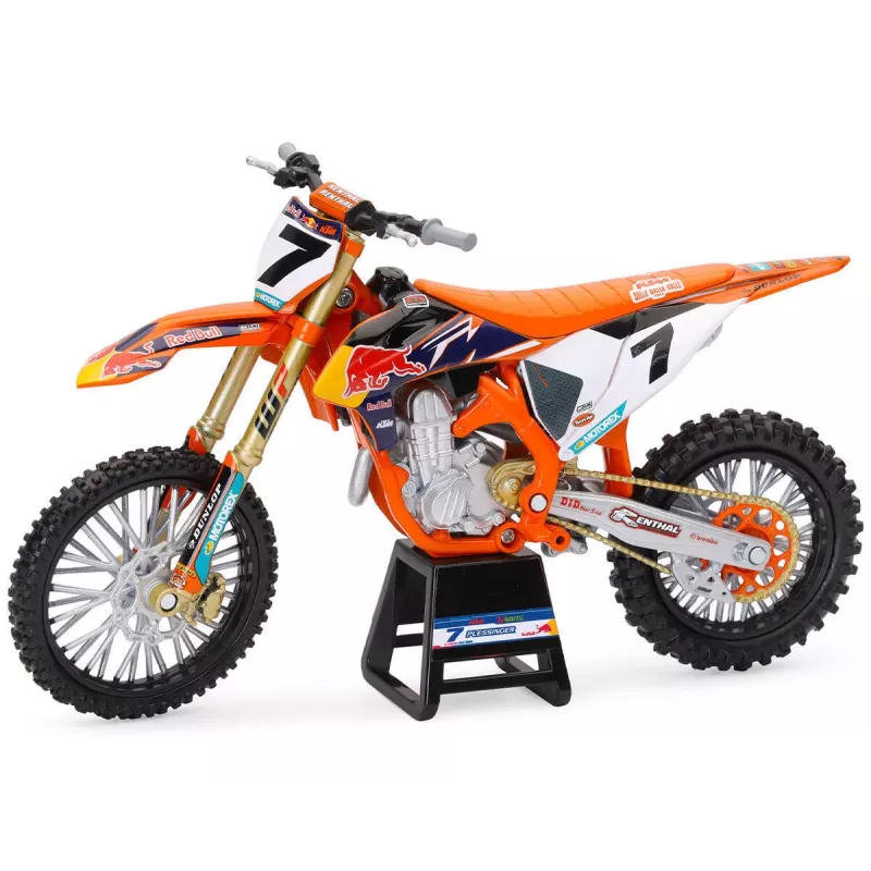 Moto miniature KTM 450 SX-F Red Bull d’A. Plessinger, au 1/12