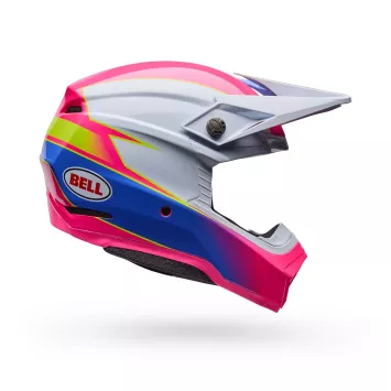 Casque BELL Moto-10 Mips Falcon - Rose Bleu Jaune 2026