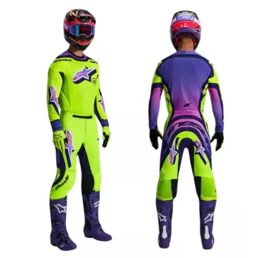 Tenue Complète Alpinestars Supertech Pro Vista Jaune Violet