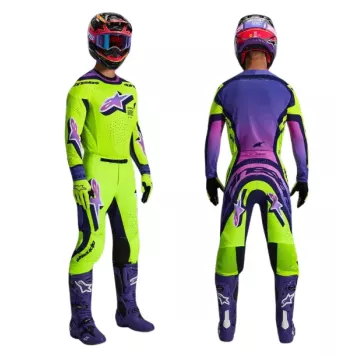Tenue Complète Alpinestars Supertech Pro Vista Jaune Violet