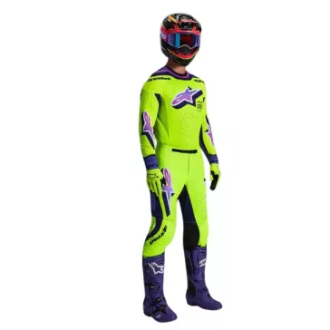 Tenue Complète Alpinestars Supertech Pro Vista Jaune Violet