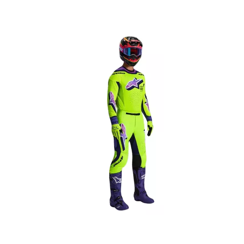 Tenue Complète Alpinestars Supertech Pro Vista Jaune Violet