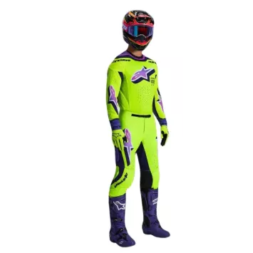 Tenue Complète Alpinestars Supertech Pro Vista Jaune Violet