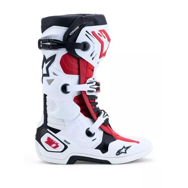 Bottes Alpinestars Tech 10 Blanc Noir Rouge 2027