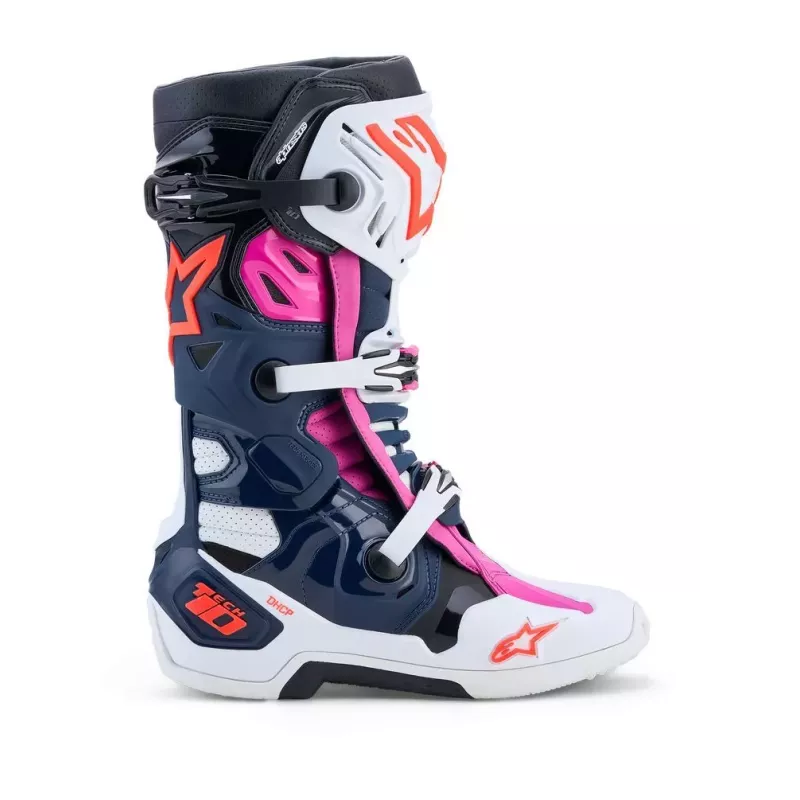 Bottes Alpinestars Tech 10 Supervented Bleu Orange Rose 2027
