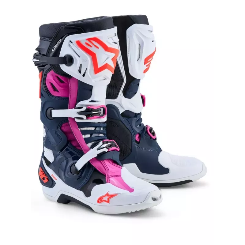 Bottes Alpinestars Tech 10 Supervented Bleu Orange Rose 2027