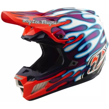 Casque TROY LEE DESIGNS SE5 Composite Mips Rouge Violet Blanc 2027