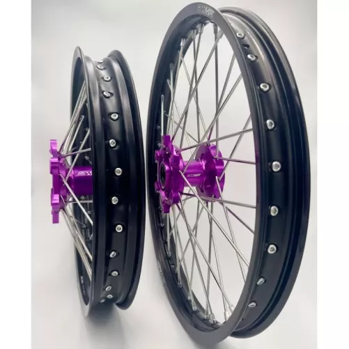 Paire de roues 2WMX YZ/F 01-24, FANTIC XX/F 21-24 noir violet