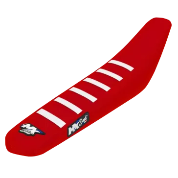 Housse de selle MX SEAT HONDA 6 ribs Rouge bandes blanche