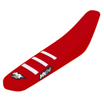 Housse de selle MX SEAT HONDA 3 ribs Rouge bandes blanche
