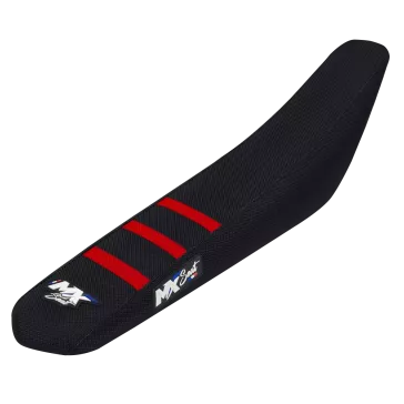 Housse de selle MX SEAT HONDA 3 ribs Noir - Rouge