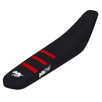 Housse de selle MX SEAT HONDA 3 ribs Noir - Rouge