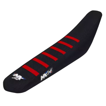 Housse de selle MX SEAT HONDA 6 ribs Noir - Rouge