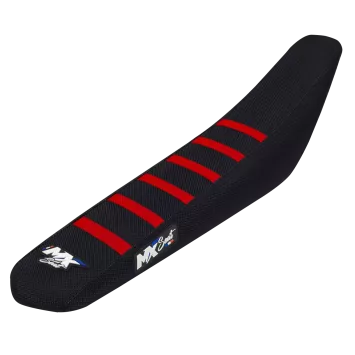 Housse de selle MX SEAT HONDA 6 ribs Noir - Rouge