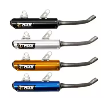 Silencieux HGS 65 SX-TC-MC 24-25 anodisé de couleur NOIR / BLEU / ORANGE