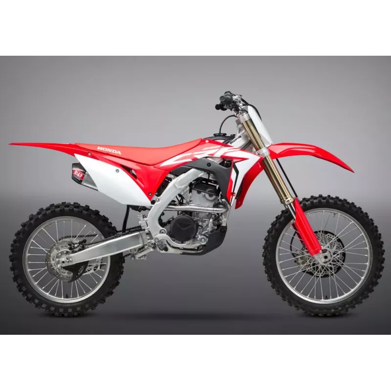 Ligne complète YOSHIMURA RS-9E inox/silencieux double inox/casquette carbone Honda CRF250R 18-21