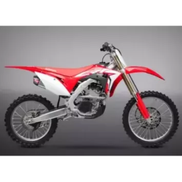 Ligne complète YOSHIMURA RS-9E inox/silencieux double inox/casquette carbone Honda CRF250R 18-21