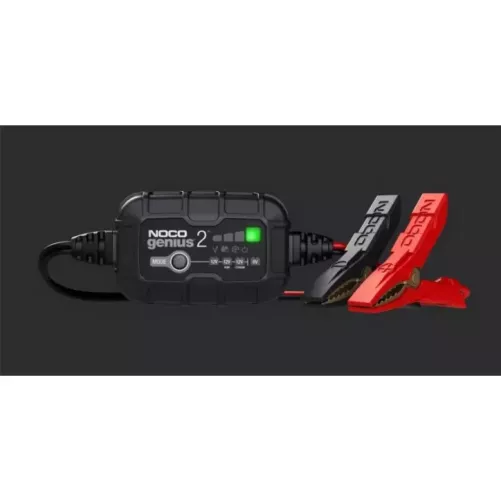 Chargeur de batterie NOCO Genius2 6/12V 2A montage avec pinces