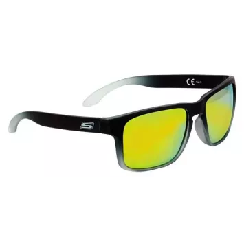 Lunettes De Soleil Noire Mat Dégradé - Verres Miroir Or Cat. 3 - CE 100% UV PROTECTION