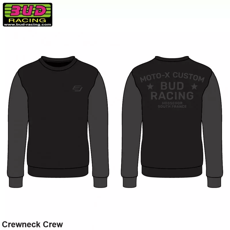 Sweat crewneck BUD RACING MOTO X2 noir gris