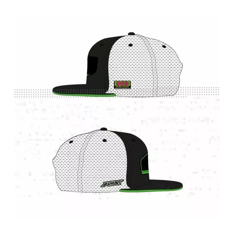 Casquette BUD RACING Kawasaki Blanc Vert