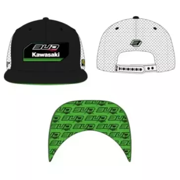 Casquette BUD RACING Kawasaki Blanc Vert