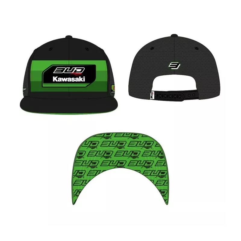 Casquette BUD RACING Kawasaki Noir Vert
