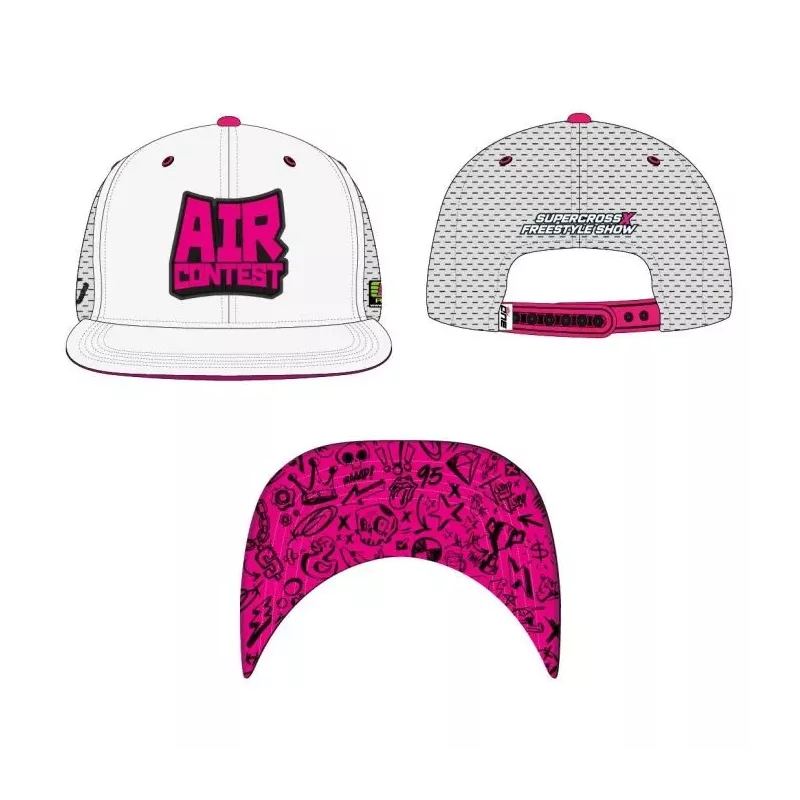 Casquette BUD RACING Air Contest 23 Blanche Rose