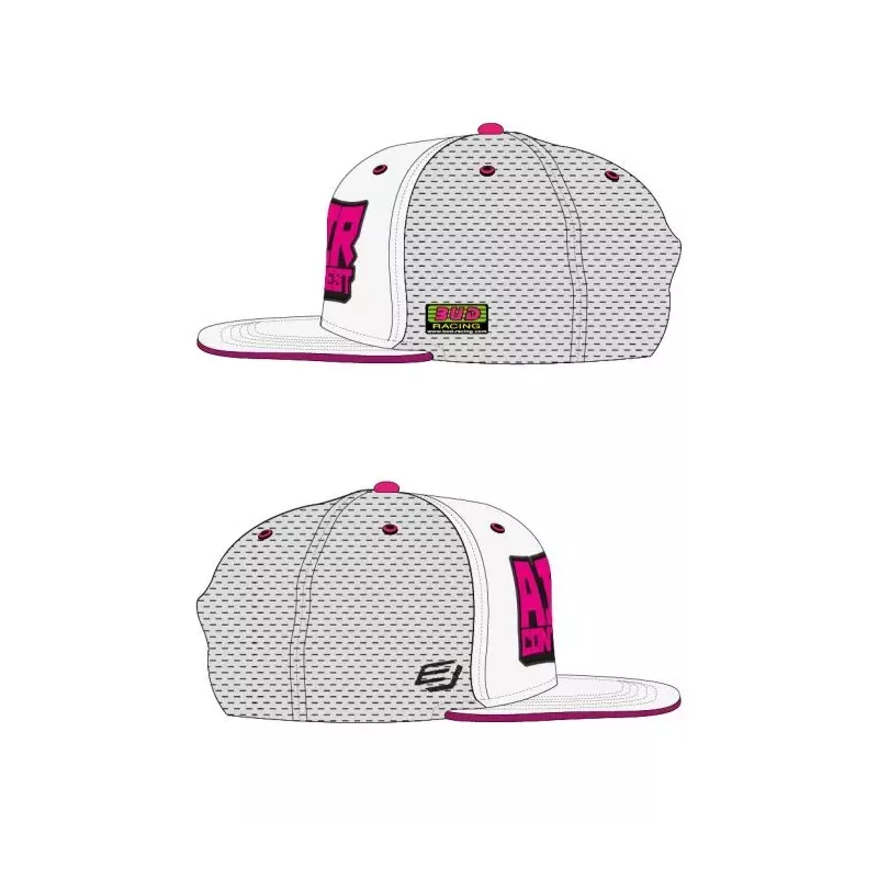Casquette BUD RACING Air Contest 23 Blanche Rose