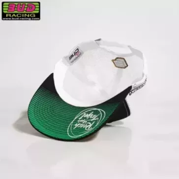 Casquette BUD RACING Team 9MM 21 blanc noir