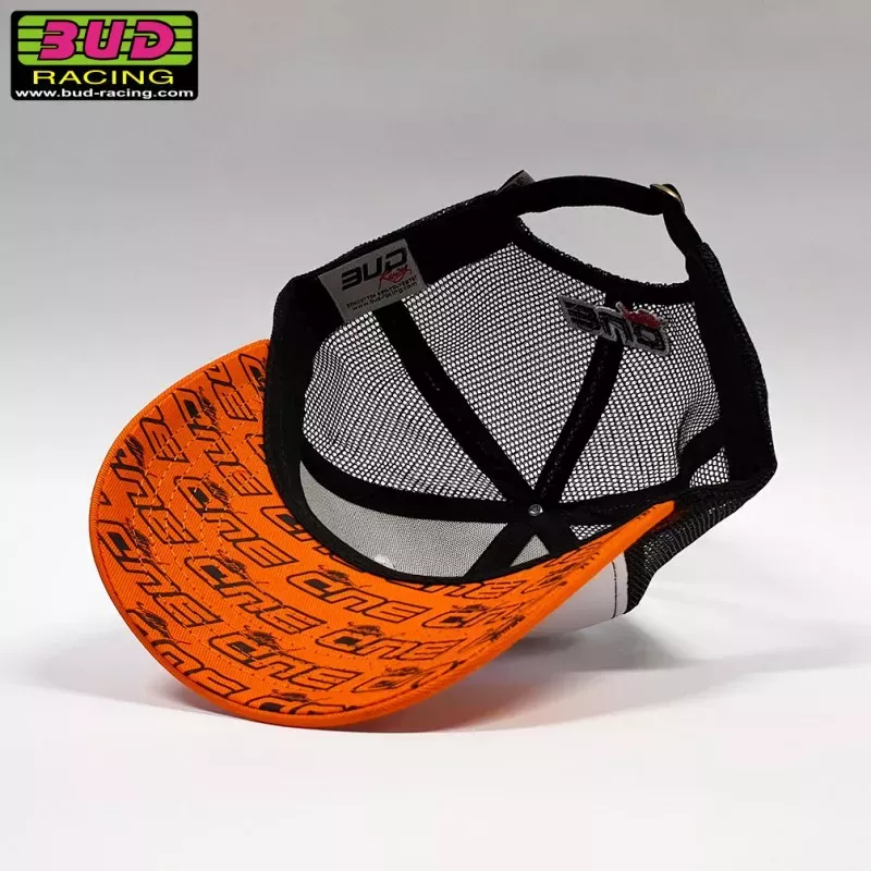 Casquette BUD RACING BASIC orange blanc