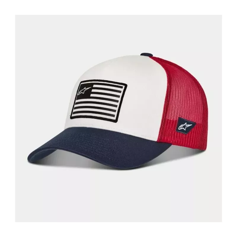 Casquette Alpinestars Flag Snapback Blanc Bleu Rouge