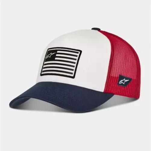 Casquette Alpinestars Flag Snapback Blanc Bleu Rouge