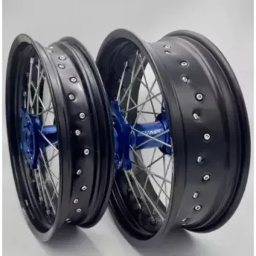 paire de roues supermotard 2WMX SHERCO SE/F 13-23 bleu noir