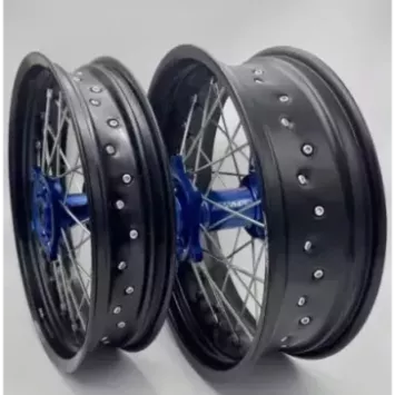 paire de roues supermotard 2WMX SHERCO SE/F 13-23 bleu noir