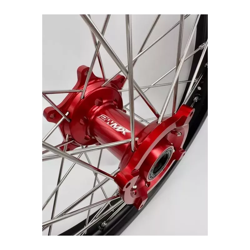 paire de roues supermotard 2WMX BETA RR 13-24 rouge noir