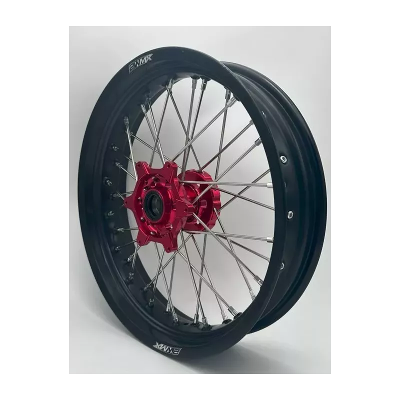paire de roues supermotard 2WMX BETA RR 13-24 rouge noir