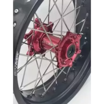paire de roues supermotard 2WMX BETA RR 13-24 rouge noir