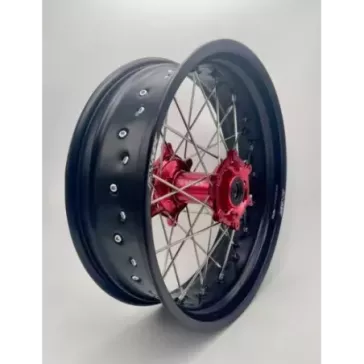 paire de roues supermotard 2WMX BETA RR 13-24 rouge noir