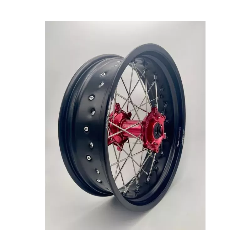 paire de roues supermotard 2WMX BETA RR 13-24 rouge noir